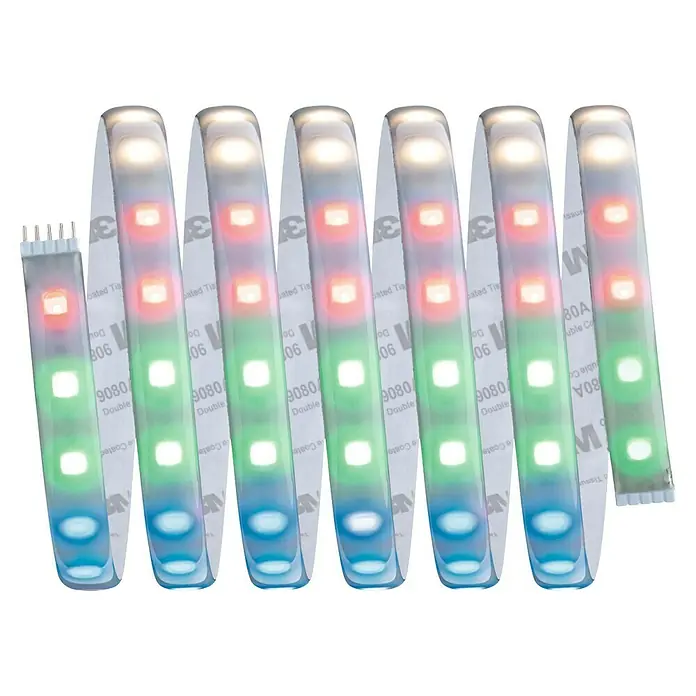 Paulmann MaxLED 500 Tira LED - Largo: 250 cm, Color de luz: RGBW, 30 W, 1.100 lm - Tira LED RGB con LEDs multicolores para iluminación decorativa. Ideal para crear acentos ambientales.