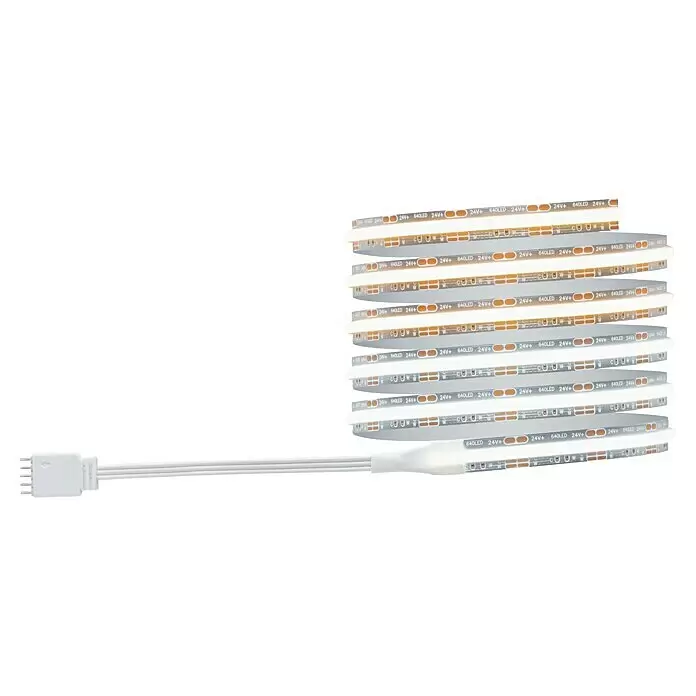 Paulmann MaxLED 500 Set básico - 150 cm, 11 W, Multicolor, 900 lm - Tira de luces LED blanca enrollada con LEDs visibles y un conector de alimentación en un extremo.