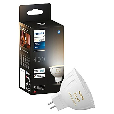 Philips Hue LED-Lampe White Ambiance MR16 (GU5,3, Dimmbar, 350 lm, 5,1 W, 1 Stk.)