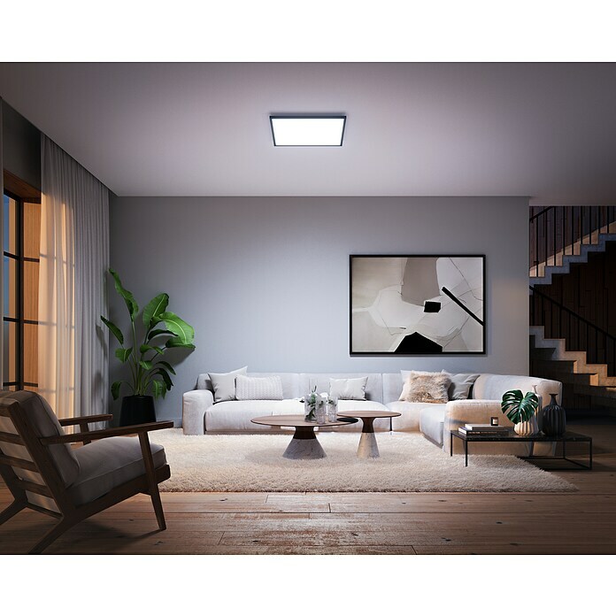 Philips Hue LED-Panel Aurelle (39 W, L x B x H: 60 x 60 x 4,6 cm, Schwarz, Warmweiß) | BAUHAUS