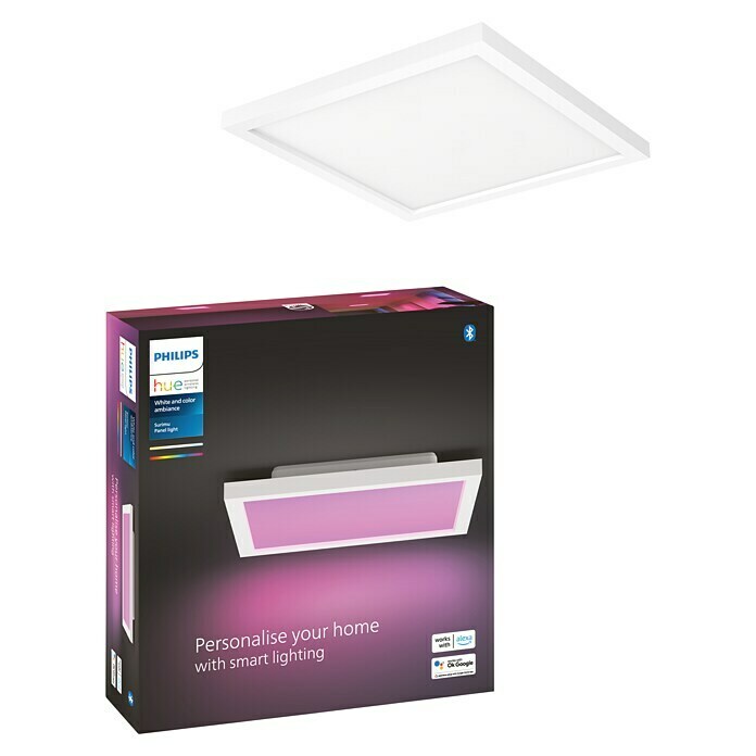 Philips Hue LED-Panel Surimu (24,8 W, L x B x H: 30 x 30 x 4,6 cm, Weiß, Opal, RGBW) | BAUHAUS