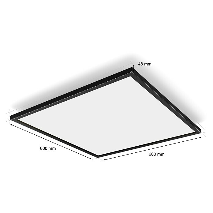 Philips Hue LED-Panel Aurelle (39 W, L x B x H: 60 x 60 x 4,6 cm, Schwarz, Warmweiß) | BAUHAUS