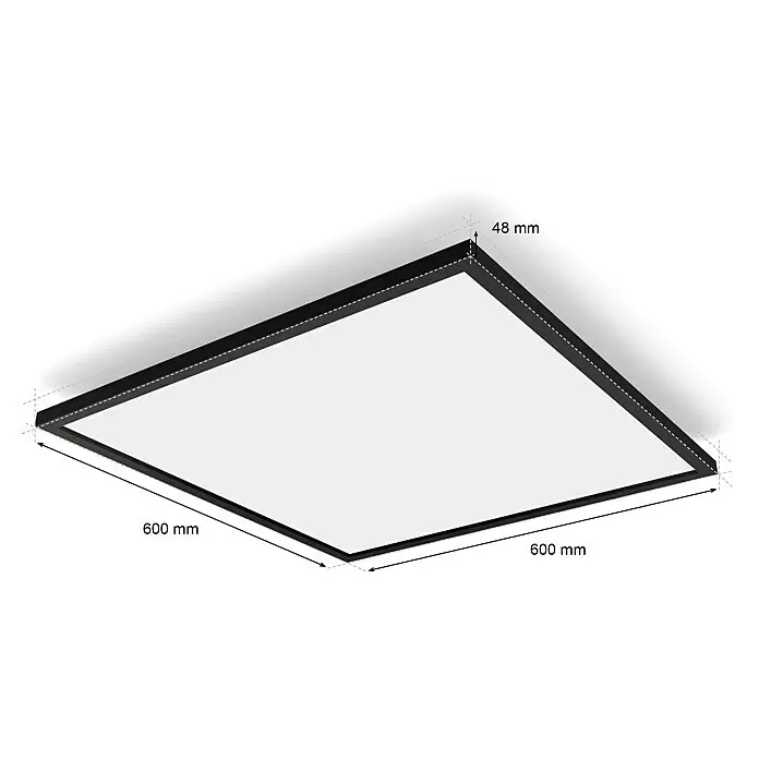 Philips Hue LED-Panel Aurelle39 W, L x B x H: 60 x 60 x 4,6 cm, Schwarz, Warmweiß