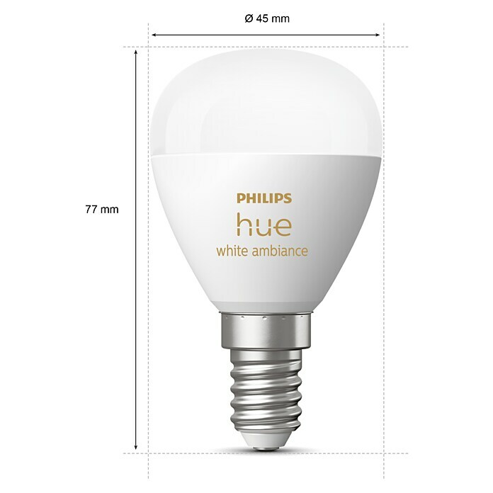 Philips Hue Smart-LED-Lampen Set White Ambiance Tropfen (E14, Dimmbar, Neutralweiß, 470 lm, 5,1 W, 1 Stk.) | BAUHAUS