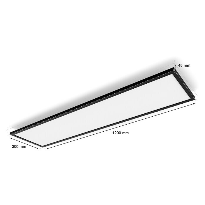 Philips Hue LED-Panel Aurelle (39 W, L x B x H: 120 x 30 x 4,6 cm, Schwarz, Warmweiß) | BAUHAUS