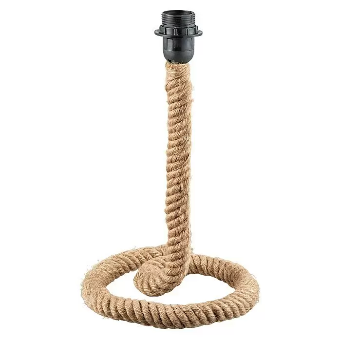 Home Sweet Home Lampenfuß Leonardo - 10 W, Höhe: 36 cm, Natur, E27 - Seillampenfuß aus naturfarbenem, geflochtenem Seil mit schwarzer E27-Lampenfassung.