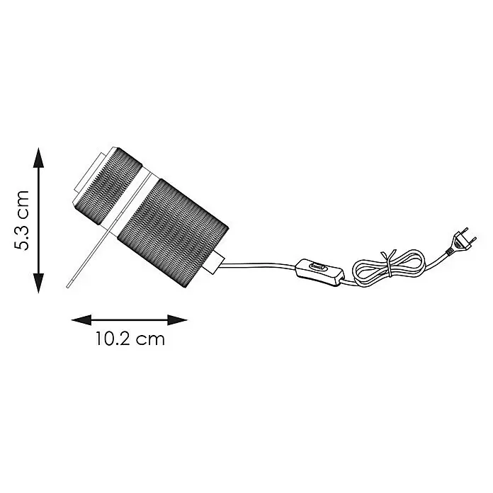Home Sweet Home Tischleuchte Matrix - 10 W, L x B x H: 10,2 x 11 x 5,3 cm, Silber, E27 - Zylindrische Lampe mit Kabel, Schalter und Eurostecker, 5,3 cm hoch, 10,2 cm lang.