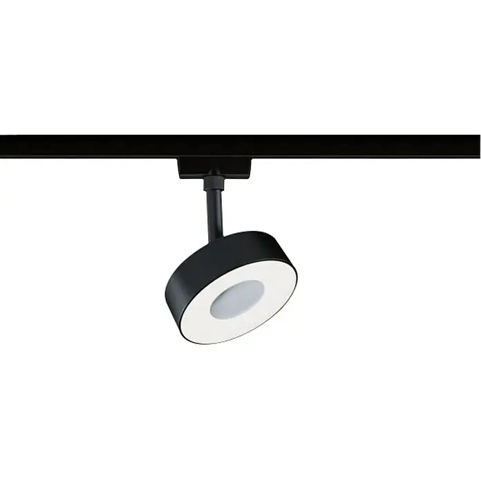 Paulmann URail LED-Spot Circle 3-Step-Dim - Schwarz matt, Neutralweiß - Bild einer modernen schwarzen Schienenleuchte mit runder LED-Beleuchtung für ein stilvolles und effizientes Lichterlebnis.