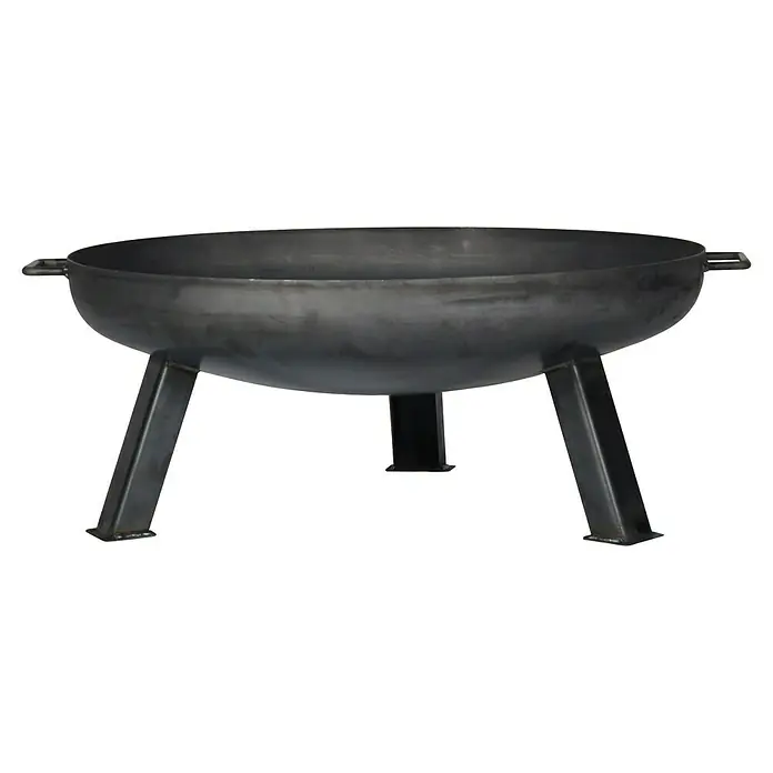 Buschbeck Feuerschale - Durchmesser: 55 cm, Eisen - Schwarze Feuerschale mit drei Beinen und seitlichen Griffen für den Garten oder die Terrasse, ideal für gemütliche Abende im Freien.
