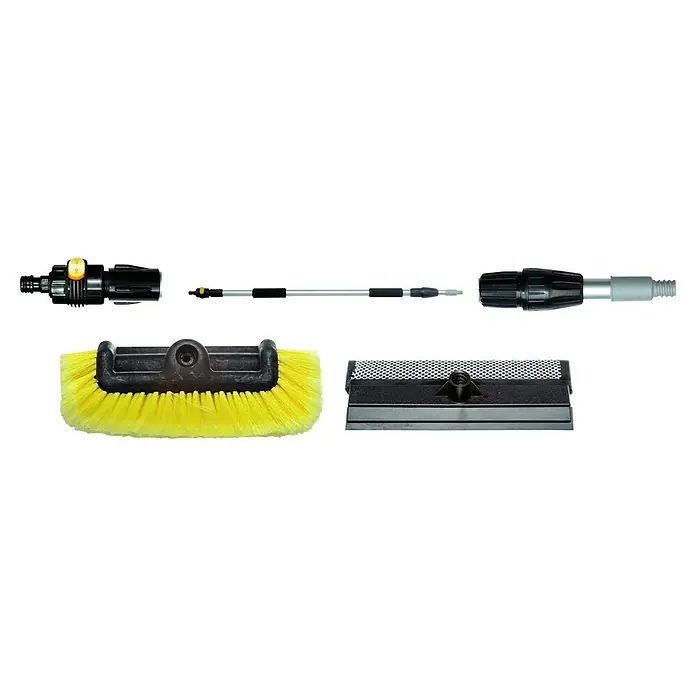 Yachticon Waschbürsten-Set - Länge Stiel: 90 cm - 175 cm, Mit Seitenborsten - Bürsten, Verlängerungsstangen und Reinigungsaufsätze für die Autowäsche, ideal für die Reinigung von Autos, Wohnwagen und Booten.