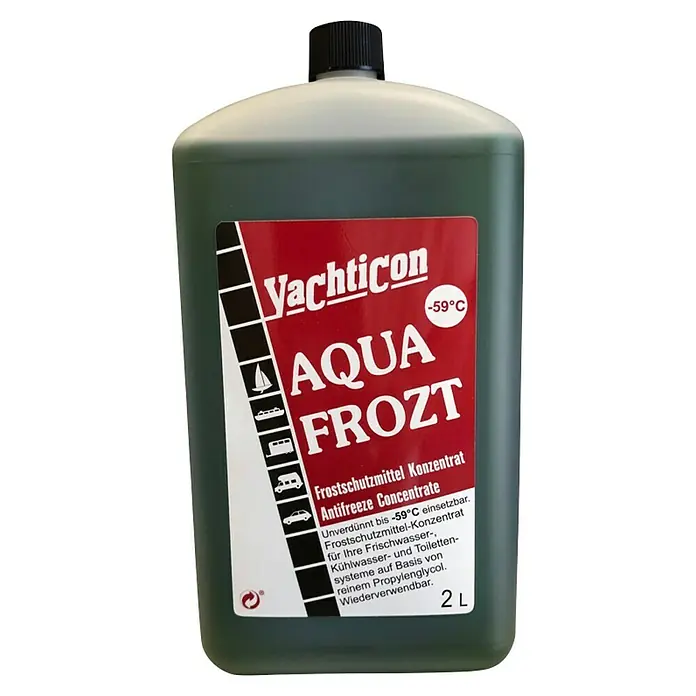 Yachticon Frostschutzkonzentrat Aqua Frozt - 2 l - Yachticon Aqua Frozt Frostschutzmittel-Konzentrat. Für Frisch-, Kühlwasser- und Toilettensysteme, unverdünnt bis -59°C einsetzbar.