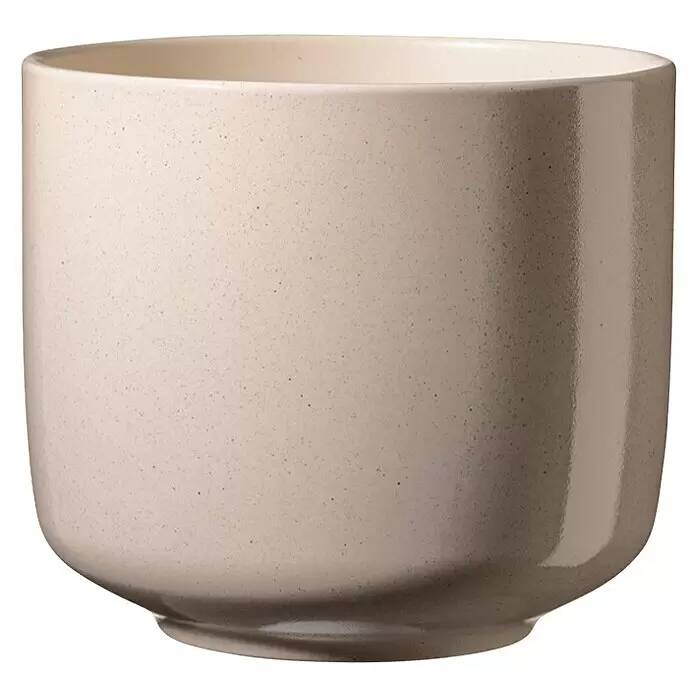 Soendgen Keramik Bari Übertopf rundAußenmaß (Ø x H): 16 x 14 cm, Creme Effekt, Keramik