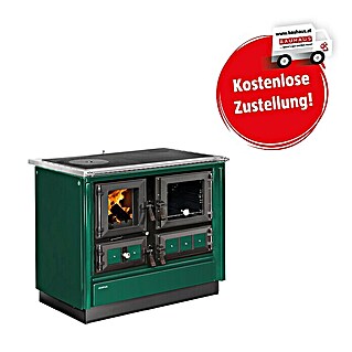 Justus Küchenherd Rustico-90 2.0 (7 kW, Raumheizvermögen: 144 m³, Grün, Backofen rechts)
