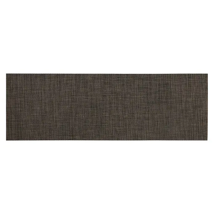 Teppichläufer Soft - Grau/Braun, 150 x 50 cm, 79 % Polyvinylchlorid, 21 % Polyester - Eine Nahaufnahme eines gewebten Tischsets mit einem komplexen Muster in verschiedenen Brauntönen und Texturen, ideal für den Tischgebrauch.