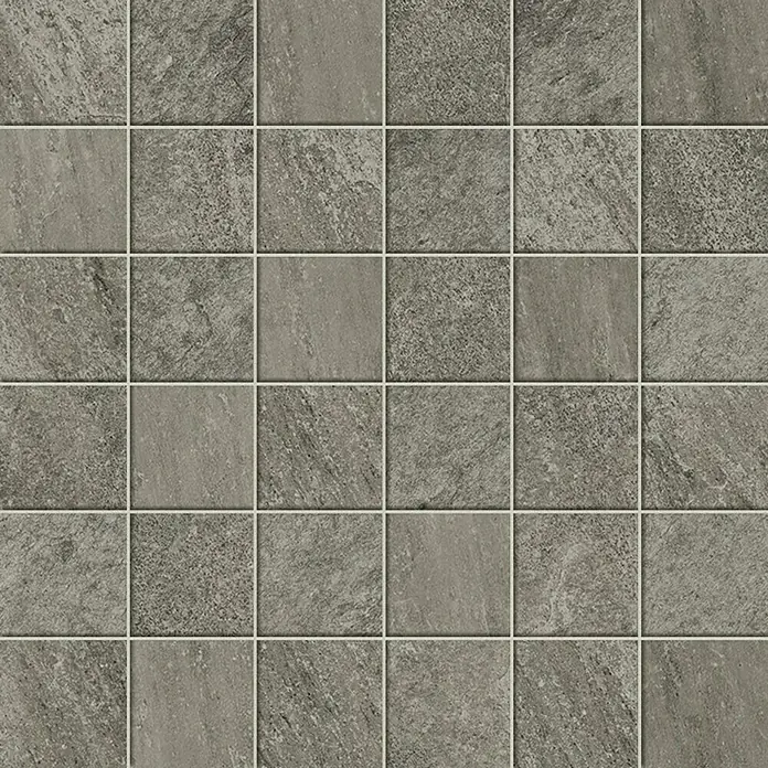 Atlas Concorde Solution Regent Mosaikfliese Grey - 30 x 30 cm, Stärke: 8 mm, Grau, Matt - Graue quadratische Fliesen mit dezentem Muster, ideal für moderne Innenräume. Robuste Oberfläche und zeitloses Design.