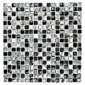 Mozaïektegel Quadrat Crystal Mix XCM HQ14 (30,5 x 30,5 cm, Zwart/Zilver, Mat)