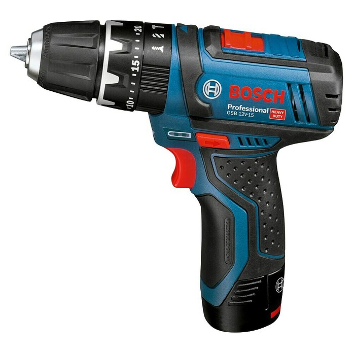 Bosch Professional Taladro atornillador percutor de batería (12 V, 2 baterías, 2 Ah, Número de revoluciones de marcha en vacío: 0 r.p.m. - 1.300 r.p.m.)