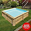 Gre Piscina de madera City (L x An x Al: 225 x 225 x 68 cm, 2,3, Natural)