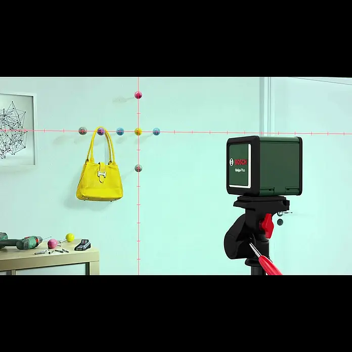 Bosch Kreuzlinienlaser Quigo Plus - Max. Arbeitsbereich: 7 m - Bosch Quigo Plus -  Das Plus beim Gestalten.