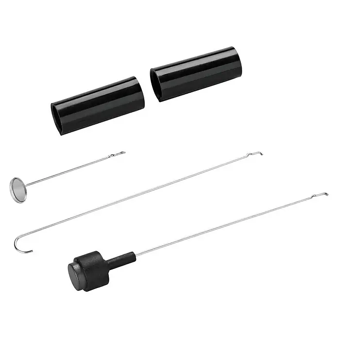 Bosch Cámara endoscópica Universal Inspect - Longitud cuello de cisne: 95 cm, Diámetro cabeza de cámara: 8 mm - Juego de herramientas de inspección. El juego incluye dos manguitos negros, un espejo, dos ganchos y una herramienta con mango.