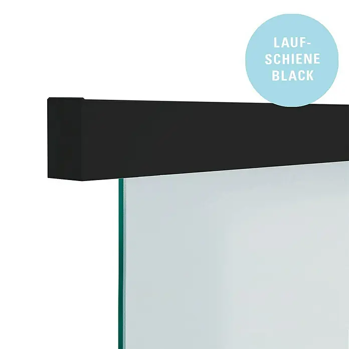 Diamond Doors Glasschiebetür-Beschlag Linea 60 Premium 2.0 - Schwarz, Art Beschlag: Geschlossen, Länge: 2.000 mm - Schwarze Laufschiene für Duschkabinen. Modernes Design für jedes Badezimmer. Hochwertige Materialien garantieren Langlebigkeit.