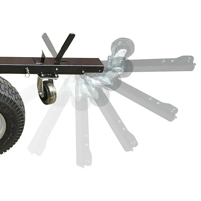 Güde Transportwagen Garten GGW 501 - L x B x H: 161,5 x 97 x 78,5 cm - Abbildung einer Motorrad-Rangierhilfe mit Rad und Hebel zum einfachen Manövrieren von Motorrädern in engen Räumen.