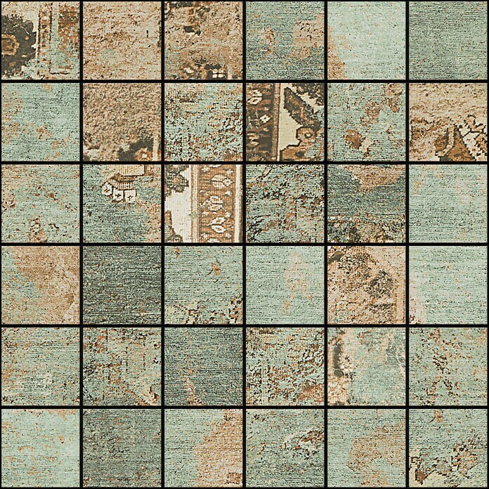 Mosaikfliese Bagdad (29,75 x 29,75 cm, Braun/Grün/Beige, Glasiert)