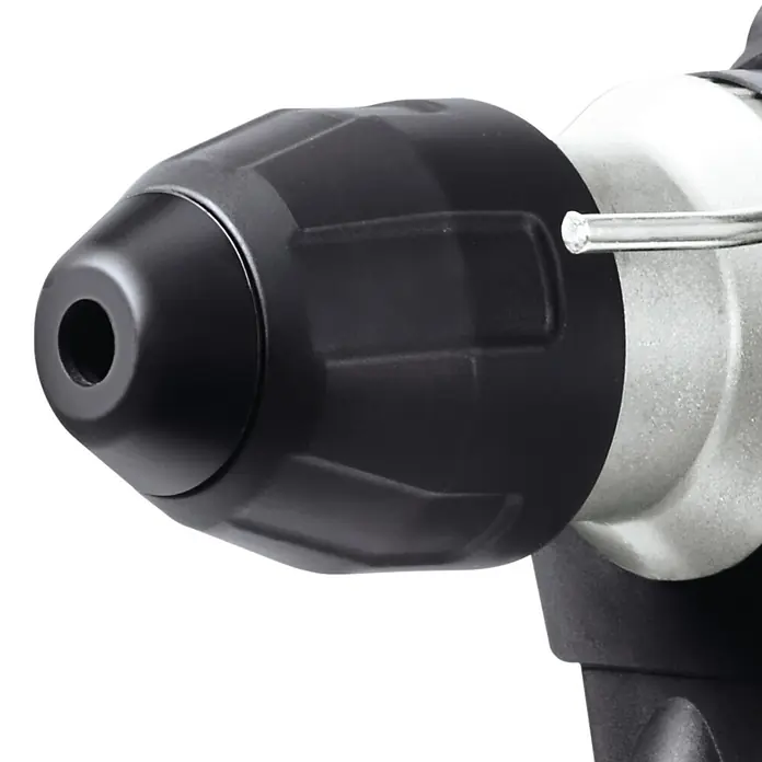 Einhell Kombihammer TC-RH 1600 - 1.600 W, 4 J, SDS-Plus-Aufnahme - Nahaufnahme einer Bohrmaschine, die die Details des Bohrfutters hervorhebt und die Präzision des Werkzeugs betont.