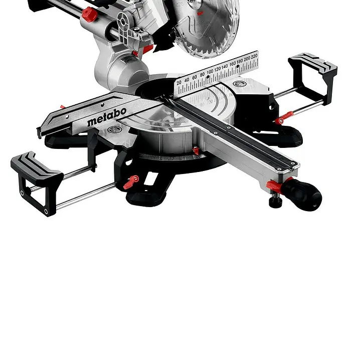 Metabo Sierra ingletadora KGS 305 M - 1.600 W, Diámetro hoja de sierra: 305 mm, Número de revoluciones de marcha en vacío: 3.700 r.p.m. - Sierra ingletadora Metabo con escalas precisas y topes robustos para cortes exactos en madera y otros materiales.