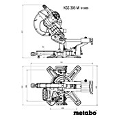 Metabo Kapp- & Gehrungssäge KGS 305 M (1.600 W, Durchmesser Sägeblatt: 305 mm, Leerlaufdrehzahl: 3.700 U/min) | BAUHAUS