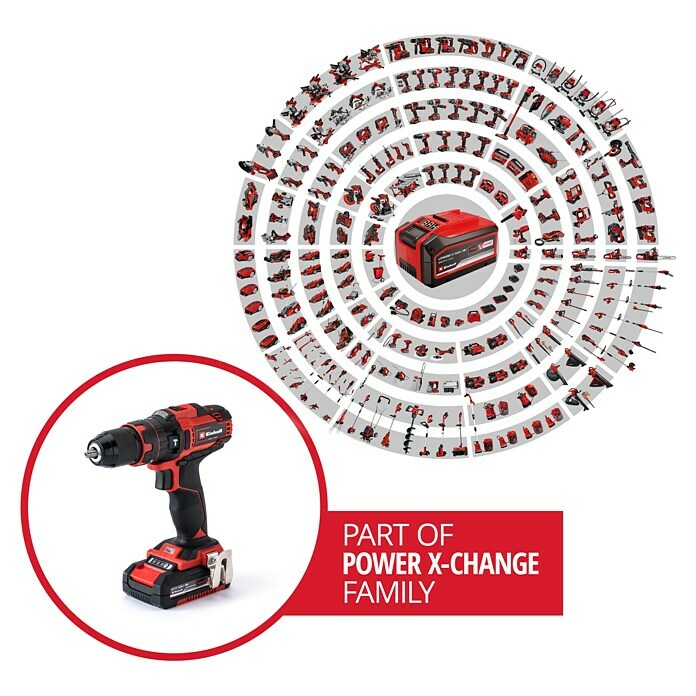 Einhell Power X-Change 18V Akku-Schlagbohrschrauber TE-CD 18/40 Li-i +64 (18 V, 2 Akkus, 2 Ah) | BAUHAUS