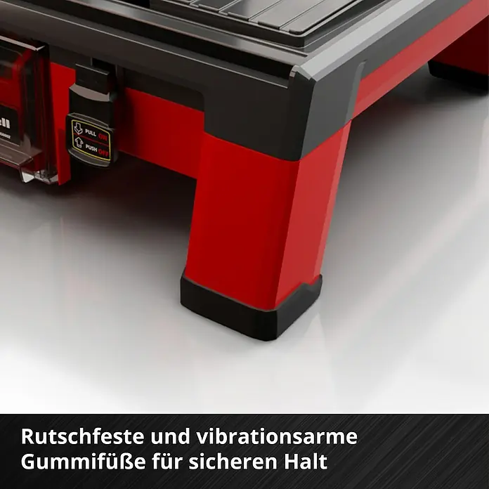 Einhell Power X-Change 18V Akku-Fliesenschneider TE-TC 18/115 - 18 V, Ohne Akku, Schnitttiefe bei 90 °: 24 mm - Rutschfeste Gummifüße für sicheren Halt.