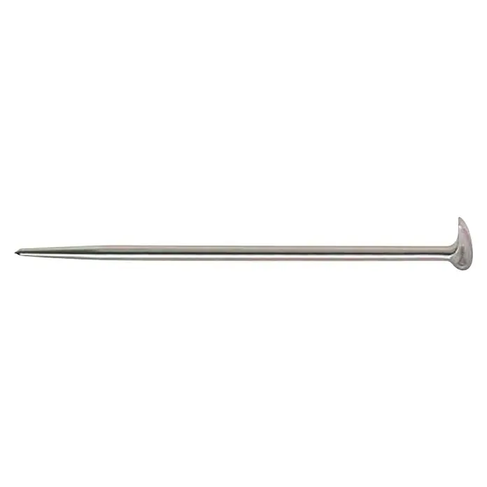 Peddinghaus Hebeleisen Rollkopf - Länge: 400 mm - Abbildung eines rostfreien Anreissnagels mit gerändelter Spitze und Kopf. Ideal für präzise Markierungen.