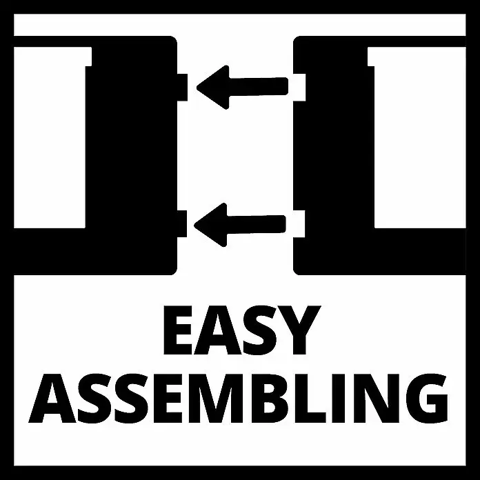 Einhell Power X-Change 18V Wandhalterung PXC - Passend für: Einhell Power X-Change 18V Akkus, 2 Stk. - Symbol: zwei Teile mit Pfeilen zeigen einfache Steckmontage an.