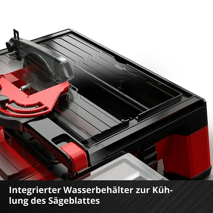 Einhell Power X-Change 18V Akku-Fliesenschneider TE-TC 18/115 - 18 V, Ohne Akku, Schnitttiefe bei 90 °: 24 mm - Integrierter Wasserbehälter zur Kühlung des Sägeblattes. Die Tischsäge sorgt für präzise Schnitte durch Fliesen und andere Materialien.