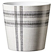 Soendgen Keramik Übertopf rund Dallas Fabrics (Außenmaß (Ø x H): 14 x 13 cm, Grau, Keramik, Karo) | BAUHAUS