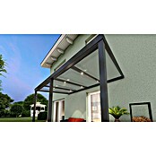 Gardendreams Terrassenüberdachung Easy Edition LED (B x T: 400 x 250 cm, Anthrazitgrau, Polycarbonat, Klar) | BAUHAUS