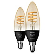 Philips Hue LED-Lampe Filament Classic White Ambiance (E14, 350 lm, Einstellbare Farbtemperatur, 2 Stk.) | BAUHAUS