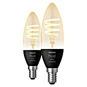 Philips Hue LED-Lampe Filament Classic White Ambiance (E14, 350 lm, Einstellbare Farbtemperatur, 2 Stk.) | BAUHAUS