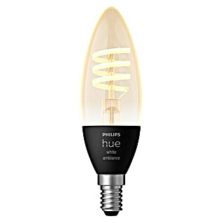 Philips Hue LED-Lampe Filament Classic White Ambiance (E14, 350 lm, Einstellbare Farbtemperatur, 1 Stk.)