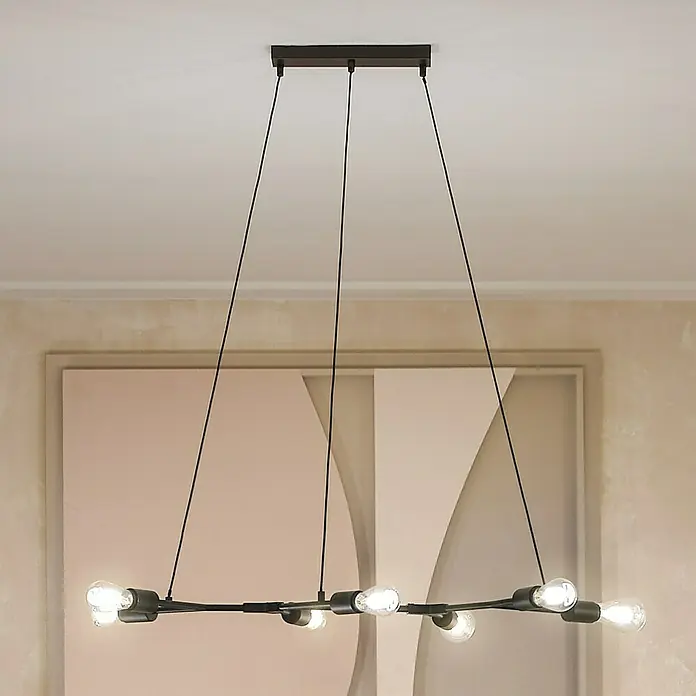 Philips Hue LED-Lampe Filament Classic White Ambiance - E14, 350 lm, Einstellbare Farbtemperatur, 1 Stk. - Elegante, moderne Hängeleuchte mit linearem Design und mehreren Glühbirnen, ideal für Esszimmer oder Wohnbereiche.