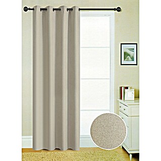 Cortina con ollaos Blackout (An x Al: 140 x 260 cm, 100% poliéster, Beige)