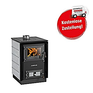Justus Kaminofen Rustico 50 2.0 (7 kW, Raumheizvermögen: 144 m³, Verkleidung: Speckstein, Schwarz)