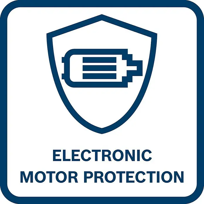 Bosch Professional AMPShare 18V Akku-Säbelsäge GSA 18 V-LI - 18 V, Ohne Akku, Leerlaufhubzahl: 0 /min - 2.700 /min - Symbol für elektronischen Motorschutz, das einen Motor innerhalb eines Schildes darstellt, um die Schutzfunktion hervorzuheben.