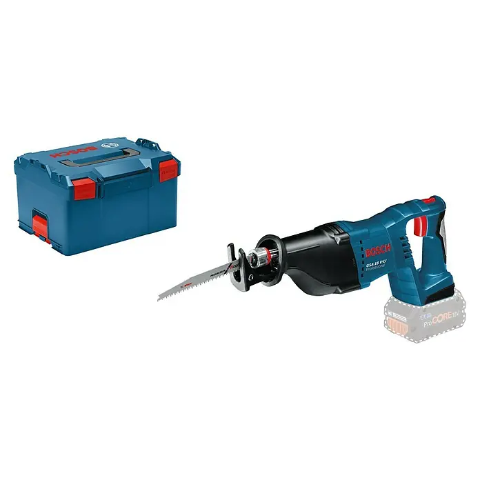 Bosch Professional AMPShare 18V Akku-Säbelsäge GSA 18 V-LI - 18 V, Ohne Akku, Leerlaufhubzahl: 0 /min - 2.700 /min - Bosch GSA 18 V-LI Professional Akku-Säbelsäge mit blauem Werkzeugkasten. Ideal für professionelle Anwendungen im Bau- und Handwerksbereich.