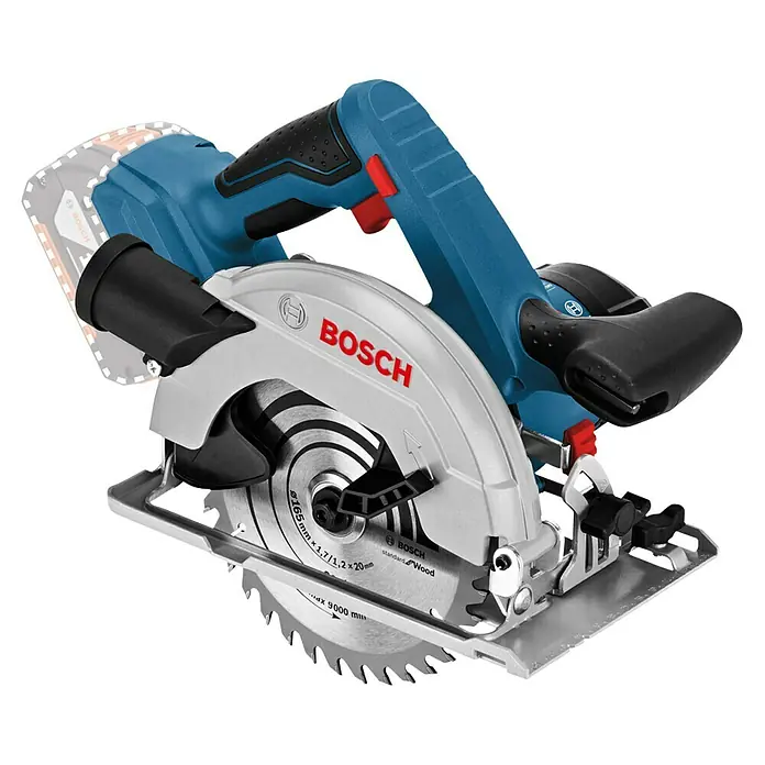 Bosch Professional AMPShare 18V Akku-Handkreissäge GKS 18V-57 G L-Boxx - 18 V, 2 Akkus, Leerlaufdrehzahl: 3.400 U/min, Sägeblatt: 165 mm - Akkubetriebene Bosch-Kreissäge mit scharfer Klinge zum Schneiden von Holz. Leistungstarkes Werkzeug für präzise Schnitte.