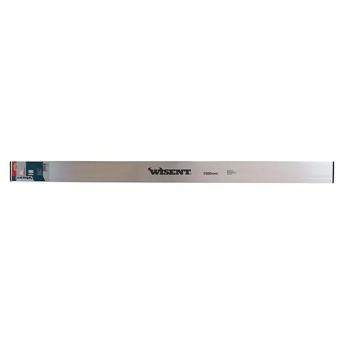 Wisent Regla enrasadora - L x An x Al: 150 x 1,8 x 10 cm, Aluminio - La imagen muestra un nivel de burbuja Wisent de 1500 mm de largo. Instrumento de precisión para la alineación precisa en la construcción.