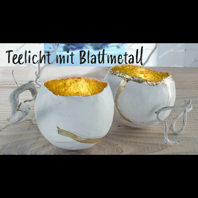 Glorex Gipsbinde - 1 x 1 m - BLATTMETAL GOLD-    FARBEN