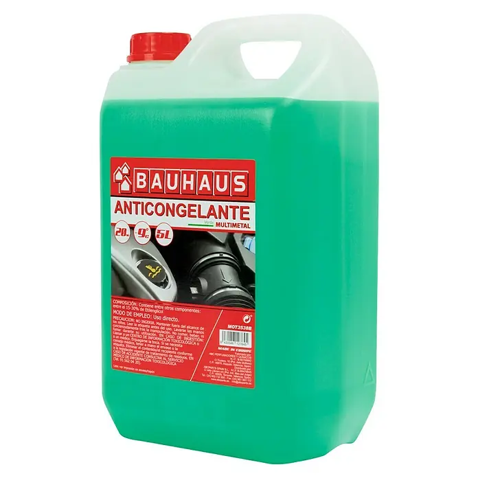BAUHAUS Concentrado anticongelante para motores - 5 l, Verde - Imagen de un bote de anticongelante Bauhaus verde, ideal para proteger tu vehículo de las heladas.