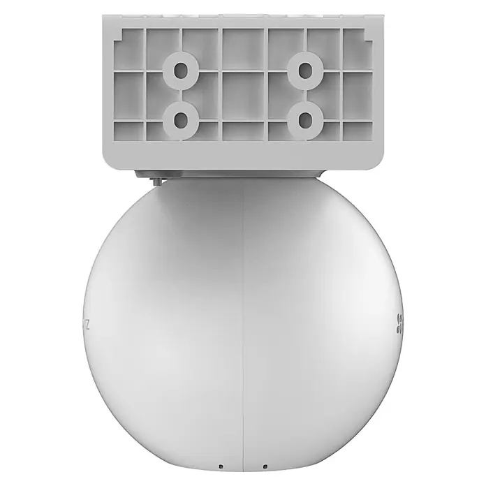 EZVIZ Cámara de vigilancia EB8 4G 2K - Blanco, Ángulo de detección: 100 °, Alcance de detección: 15 m - Primer plano de una cámara de vigilancia blanca, con un soporte para montaje seguro en superficies.